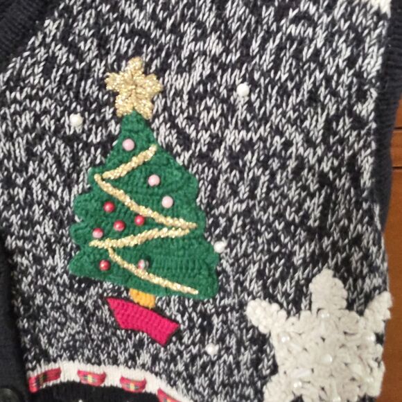 Vintage Bobbie Brooks Christmas Sweater Vest Size Small Holiday Snowman - Picture 4 of 8